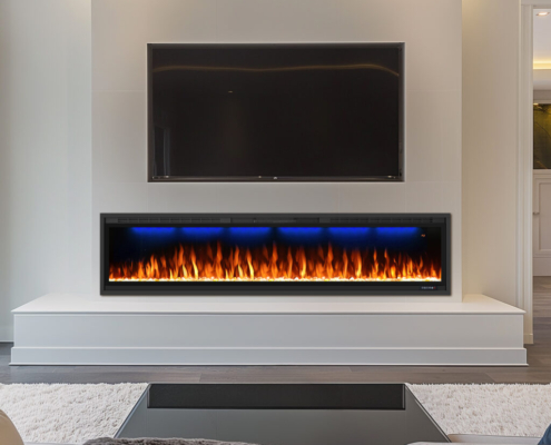 Ghiffa 188 elektrische inbouwhaard – luxe designhaard met realistisch LED-vlambeeld voor cinewalls