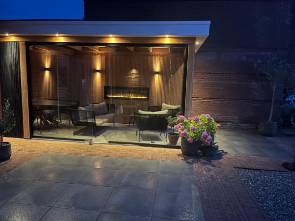 Baveno 150 elektrische inbouwhaard – moderne sfeerhaard met realistisch LED-vlambeeld en luxe afwerking