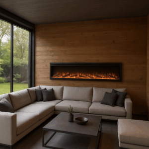 Baveno 190 elektrische inbouwhaard – moderne sfeerhaard met realistisch LED-vlambeeld en luxe afwerking
