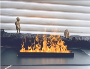 Waterdamphaard Bellagio 66. Luxe binnenhaard met een realistisch vuurbeeld