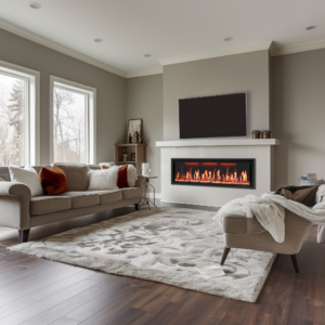 Ghiffa 152 elektrische inbouwhaard – luxe designhaard met realistisch LED-vlambeeld voor cinewalls