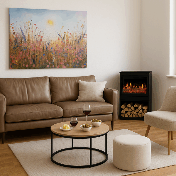 Como 57 vrijstaande elektrische sfeerhaard met realistisch vlambeeld – stijlvolle designhaard van Comfortable at Home