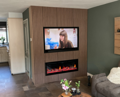 Ascona 127 elektrische inbouwhaard – stijlvolle fronthaard voor cinewalls en moderne interieurs