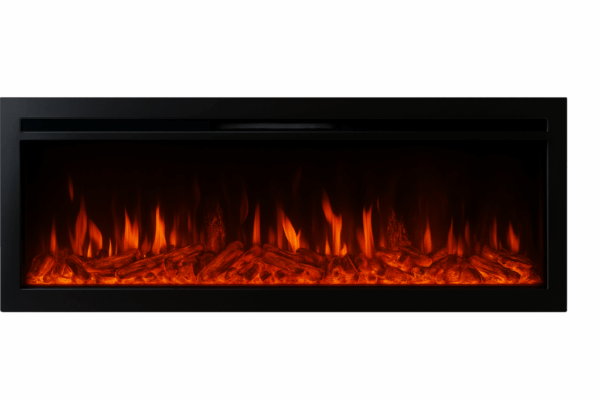 Ascona 150 elektrische inbouwhaard – stijlvolle fronthaard voor cinewalls en moderne interieurs