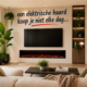 Moderne woonkamer met een elektrische haard van Comfortable at Home en tips voor het kopen van de juiste elektrische haard.